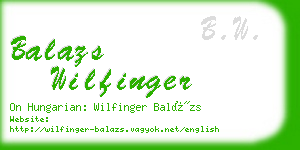 balazs wilfinger business card